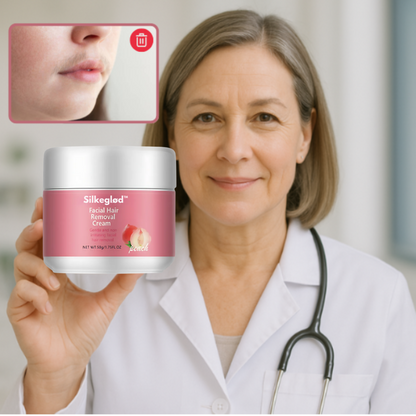 Silkeglød™ - Ansiktshårfjerningskrem | Si farvel til skygger og stubber – synlig glatt hud på bare 5 minutter!