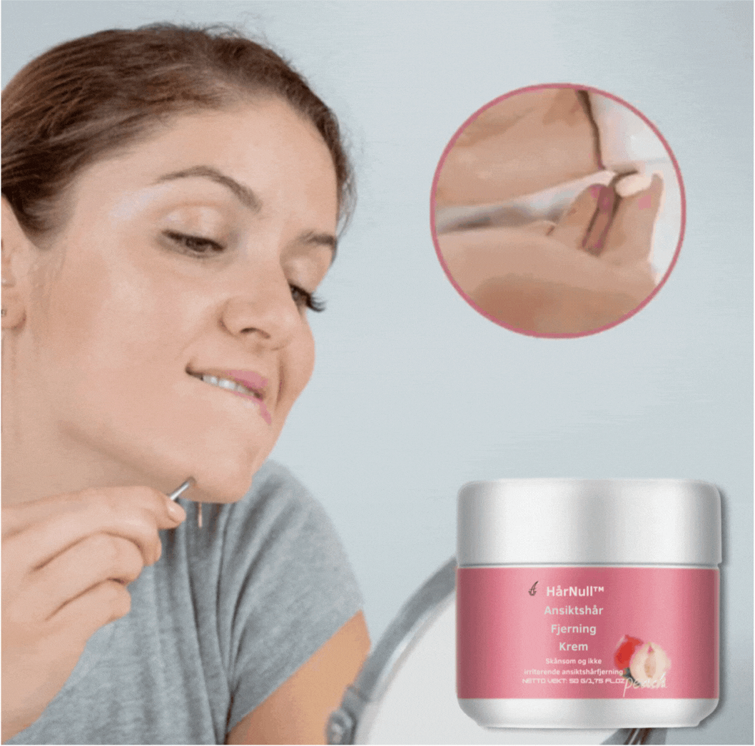 HårNull™-Ansiktshårfjerningskremer | Aldri mer stubb eller skygger – synlig glatt hud på bare 5 minutter!