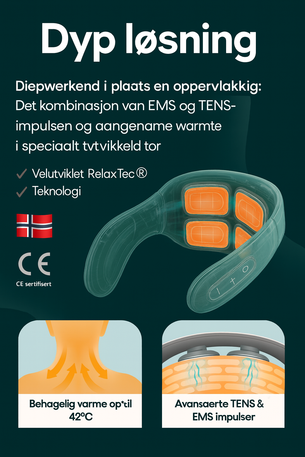 NeckRelief™ – Gjenopprett balansen. Avslutt spenningen.